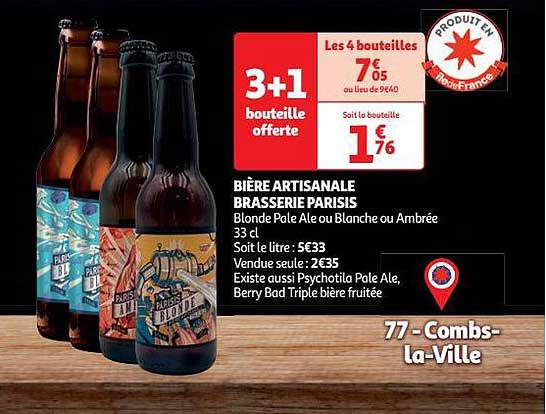 bière artisanale brasserie parisis blonde pale ale ou blanche ou ambrée