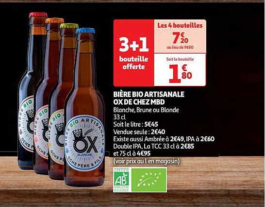bière bio artisanale ox de chez mbd