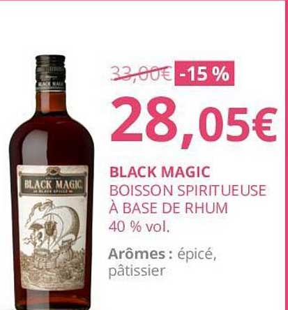 Black Magic Boisson Spiritueuse à Base De Rhum 40% Vol