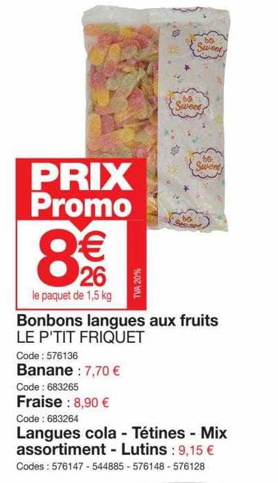 bonbons langues aux fruits le p'tit friquet