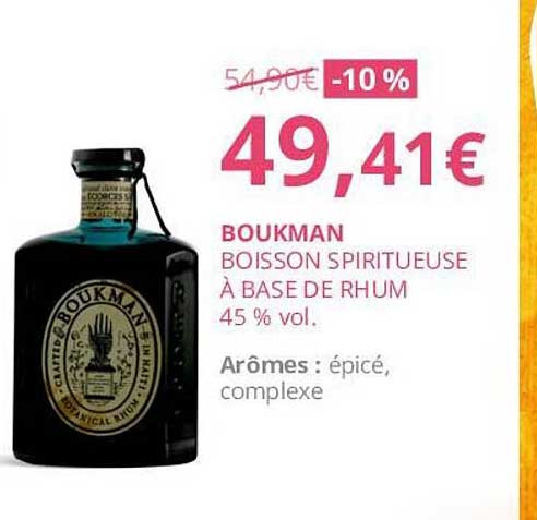 boukman boisson spiritueuse à base de rhum 45% vol