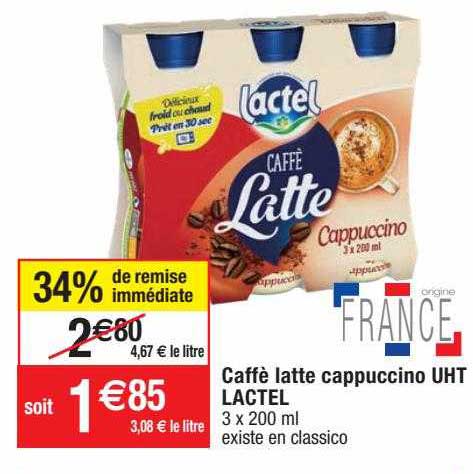 caffè latte cappuccino uht lactel
