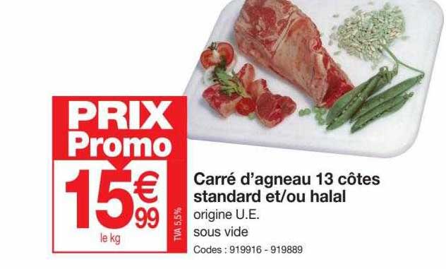 carré d'agneau 13 côtes standard et-ou halal