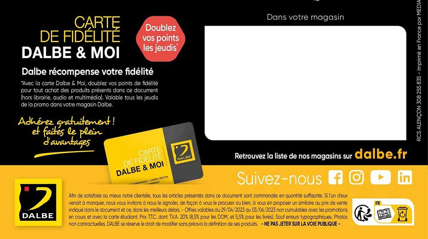 carte de fidélité dalbe & moi