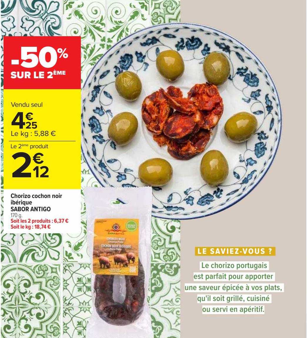 chorizo cochon noir ibérique sabor antigo