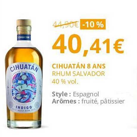 cihuatán 8 ans rhum salvador 40% vol