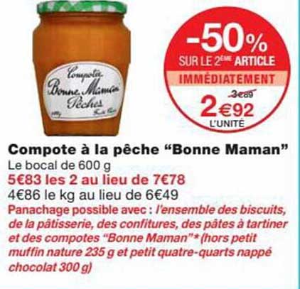 compote à la pêche "bonne maman"