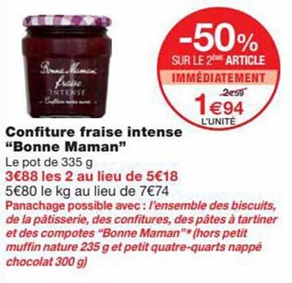 confiture fraise intense "bonne maman"