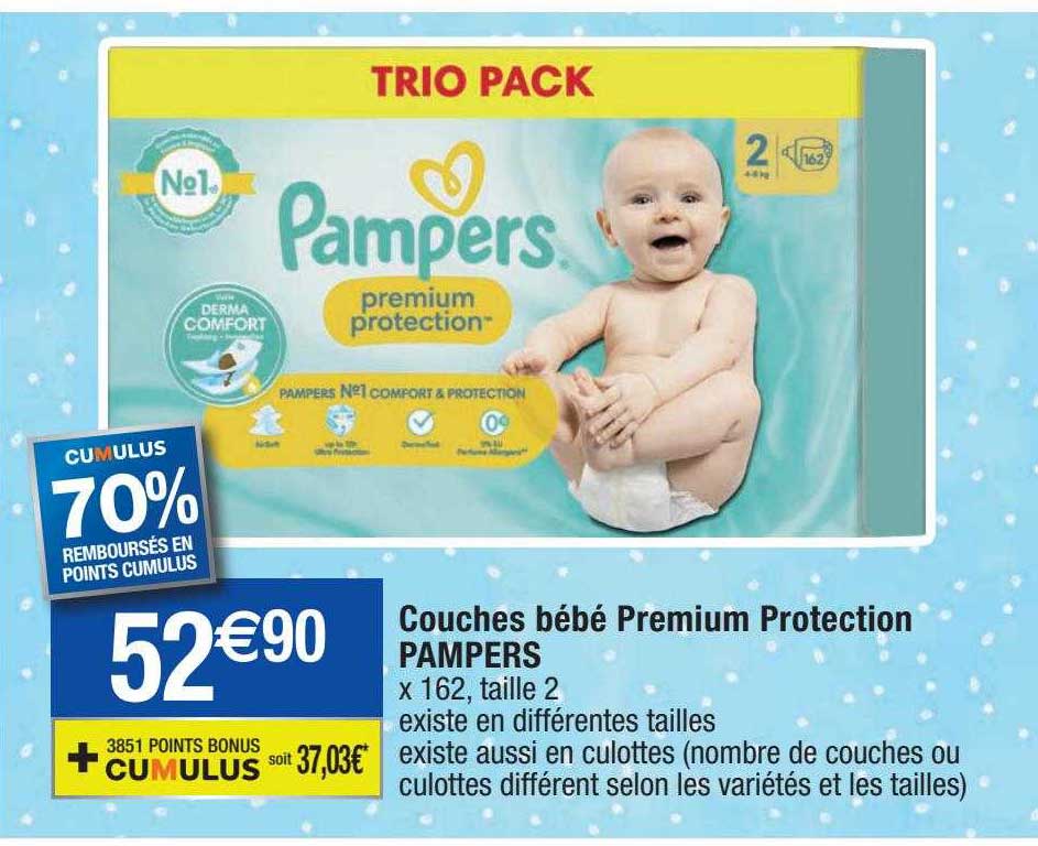 Couches Bébé Premium Protection Pampers