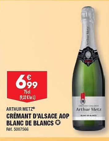 crémant d'alsace aop blanc de blancs arthur metz