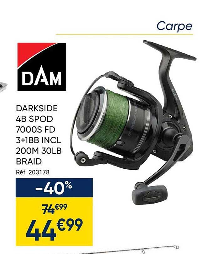darkside 4b spod 7000s fd 3+1bb incl 200m 30lb braid dam
