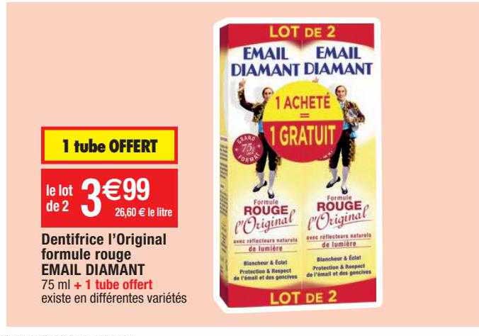 dentifrice l'original formule rouge émail diamant