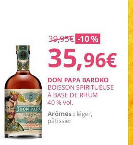 don papa baroko boisson spiritueuse à base de rhum 40% vol