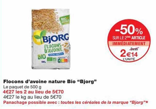 flocons d'avoine nature bio "bjorg"