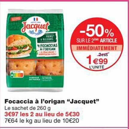 focaccia à l'origan "jacquet"