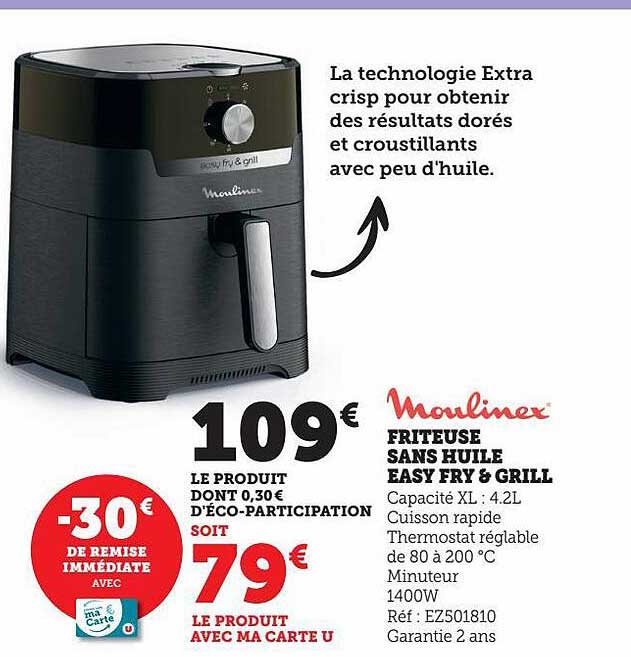 friteuse sans huile easy fry & grill moulinex