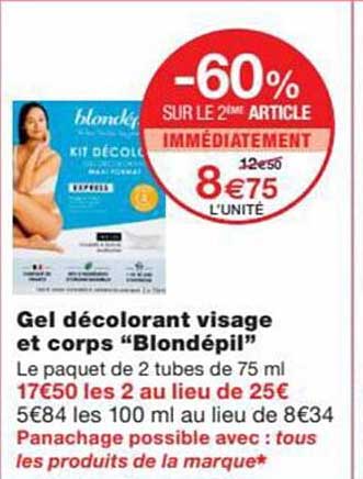 Gel Décolorant Visage Et Corps "blondépil"