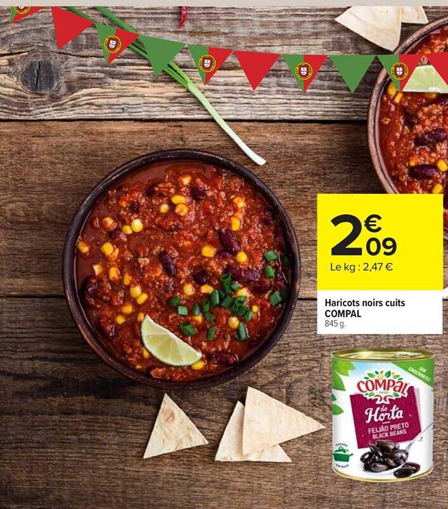 Haricots Noirs Cuits Compal