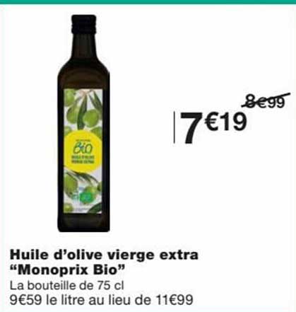 Huile D'olive Vierge Extra "monoprix Bio"