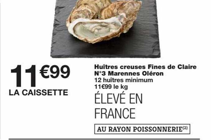 huîtres creusés fines de claire n°3 marennes oléron