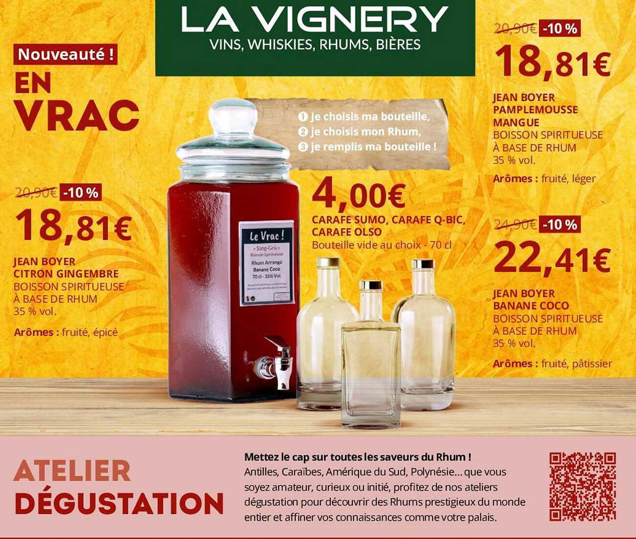 jean boyer citron gingembre, carafe sumo, carafe q-bic, carafe olso, jean boyer pamplemousse mangue, jean boyer banane coco