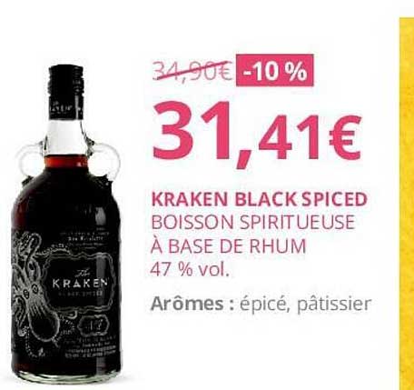 kraken black spiced boisson spiritueuse à base de rhum 47% vol