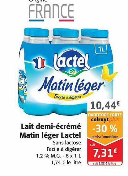 lait demi-écrémé matin léger lactel
