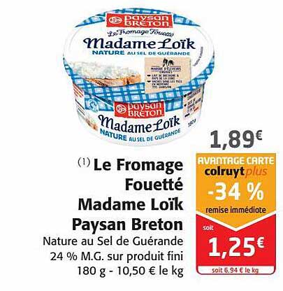le fromage fouetté madame loïk paysan breton