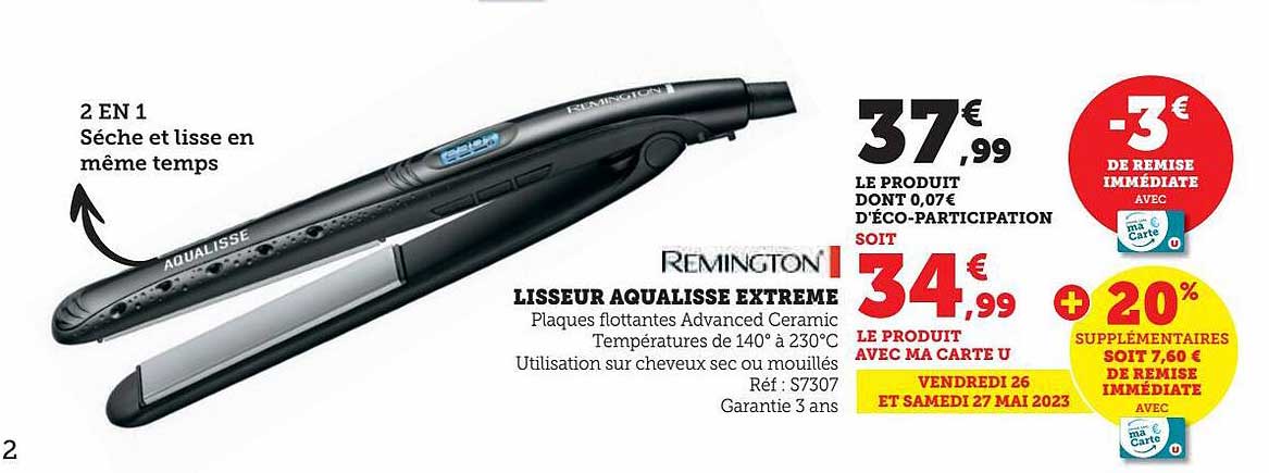 lisseur aqualisse extrême remington