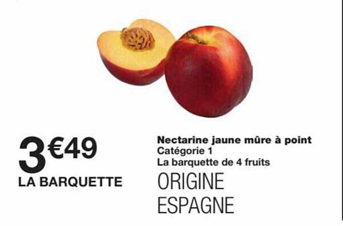 nectarine jaune mûre à point
