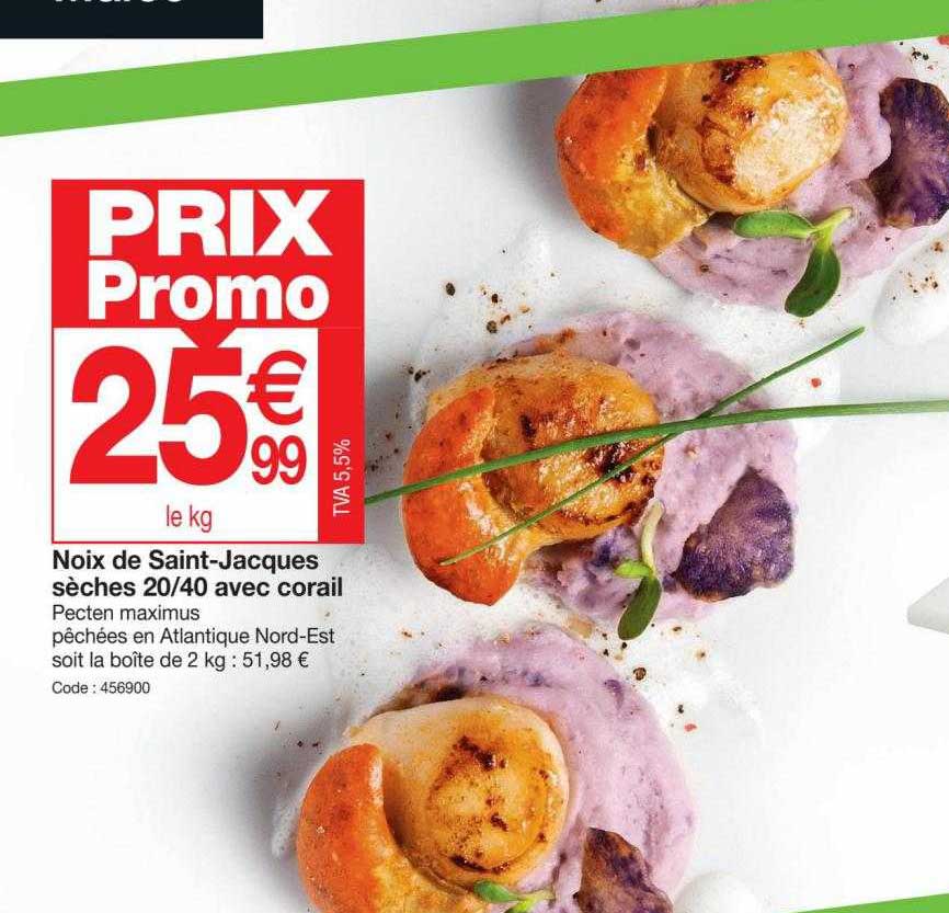 noix de saint-jacques sèches 20-40 avec corail