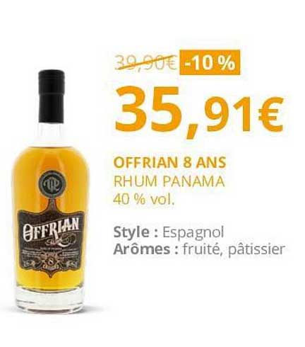 offrian 8 ans rhum panama 40% vol