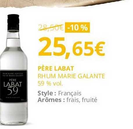 père labat rhum marie galante 59% vol