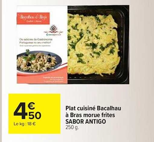 plat cuisiné bacalhau à bras morue frites sabor antigo