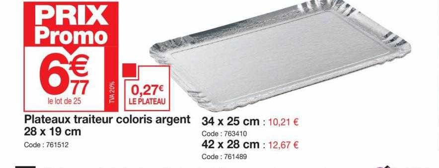 plateaux traiteur coloris argent