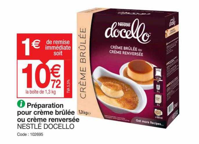 préparation pour crème brûlée ou crème renversée nestlé  docello