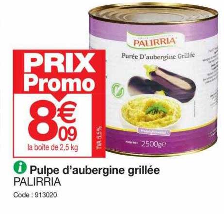 pulpe d'aubergine grillée palirria