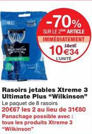 Rasoirs Jetables Xtreme 3 Ultimate Plus "wilkinson"
