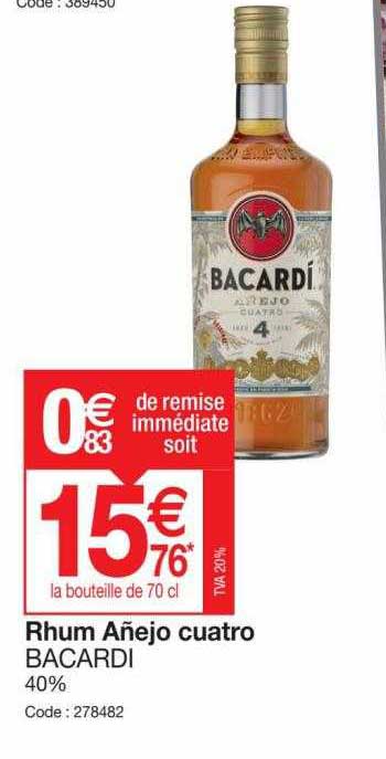 rhum añejo cuatro bacardi