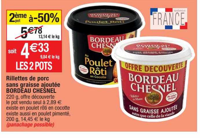 Rillettes De Porc Sans Graisse Ajoutée Bordeau Chesnel
