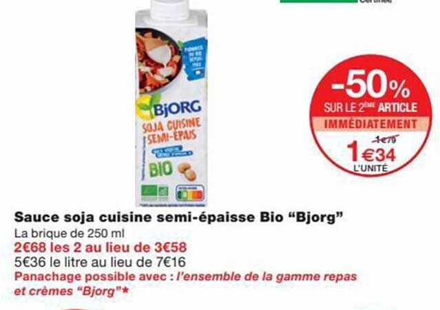 sauce soja cuisine semi-épaisse bio "bjorg"