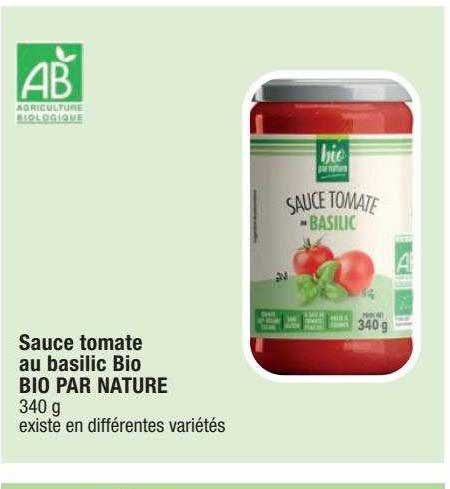 sauce tomate au basilic bio bio par nature