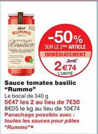 Sauce Tomates Basilic "rummo"