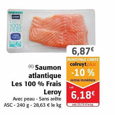 saumon atlantique les 100% frais leroy