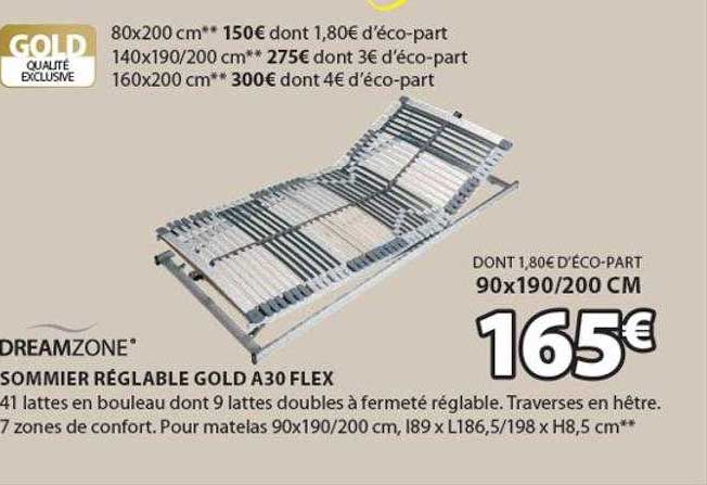 sommier réglable gold A30 flex dreamzone