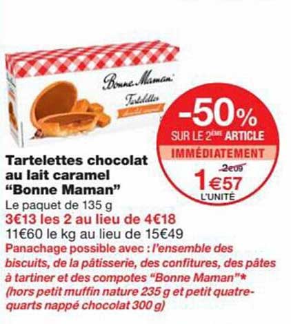 tartelettes chocolat au lait caramel "bonne maman"