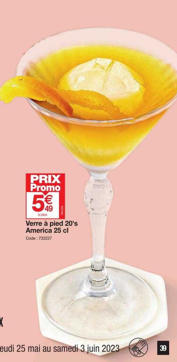 verre à pied 20's america 25cl