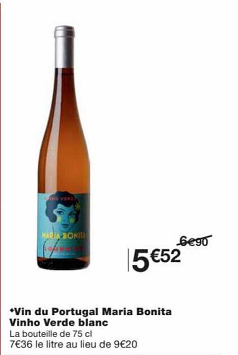 vin de portugal maria bonita vinho verde blanc