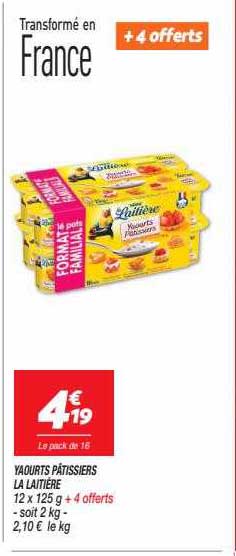 yaourts pâtissiers la laitière