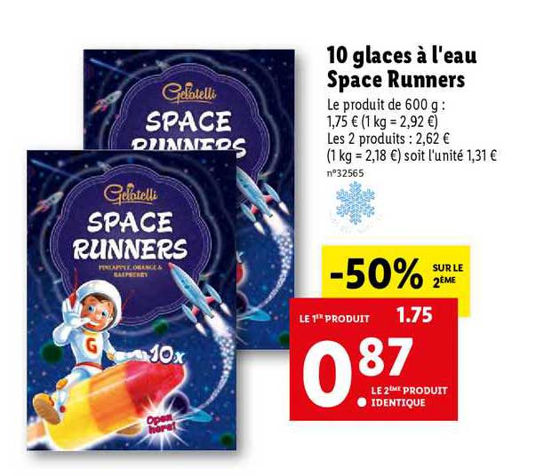 10 glaces à l'eau space runners gelatelli